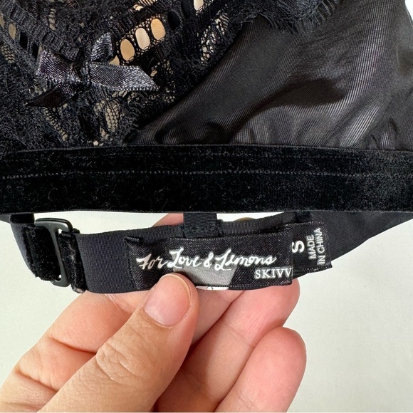 For Love and Lemons Skivvy Collection Black Bralette Size Small - Picture 3 of 3